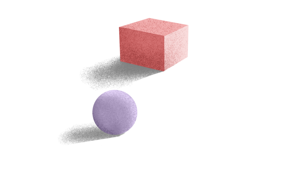 illustration d'un cube et d'une sphère